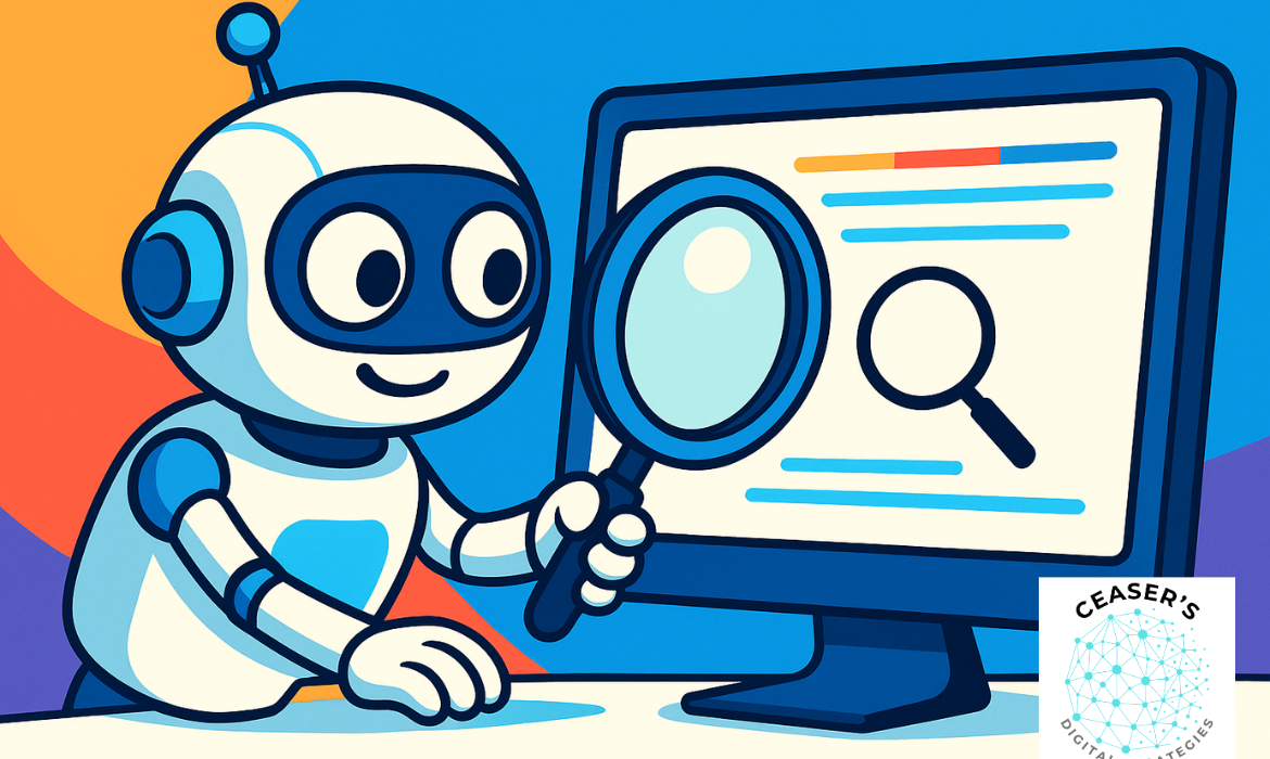 Graphic for a blog discussing how AI SEO can give small businesses a real competitive advantage online.