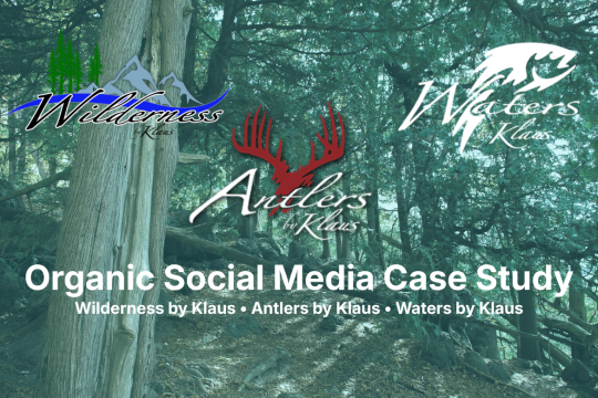 graphic for a case study outlining the massive growth in social media success by Ceasers Digital Strategies as they took over management of social accounts for the Klaus family of brands.